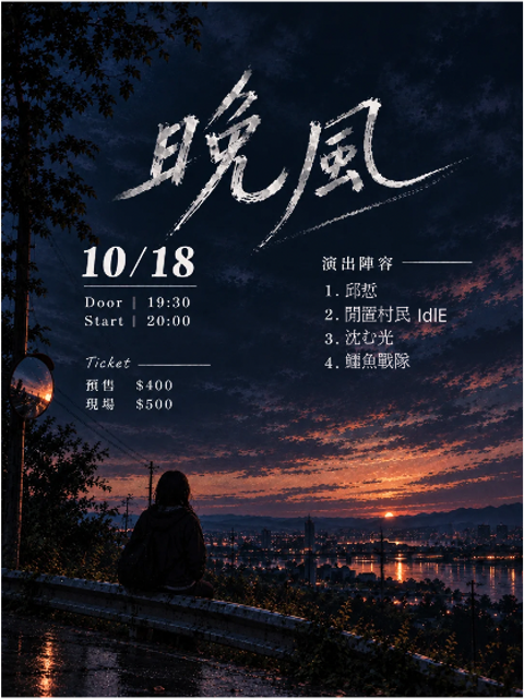 10/18（日）「晚風 Night Winds」